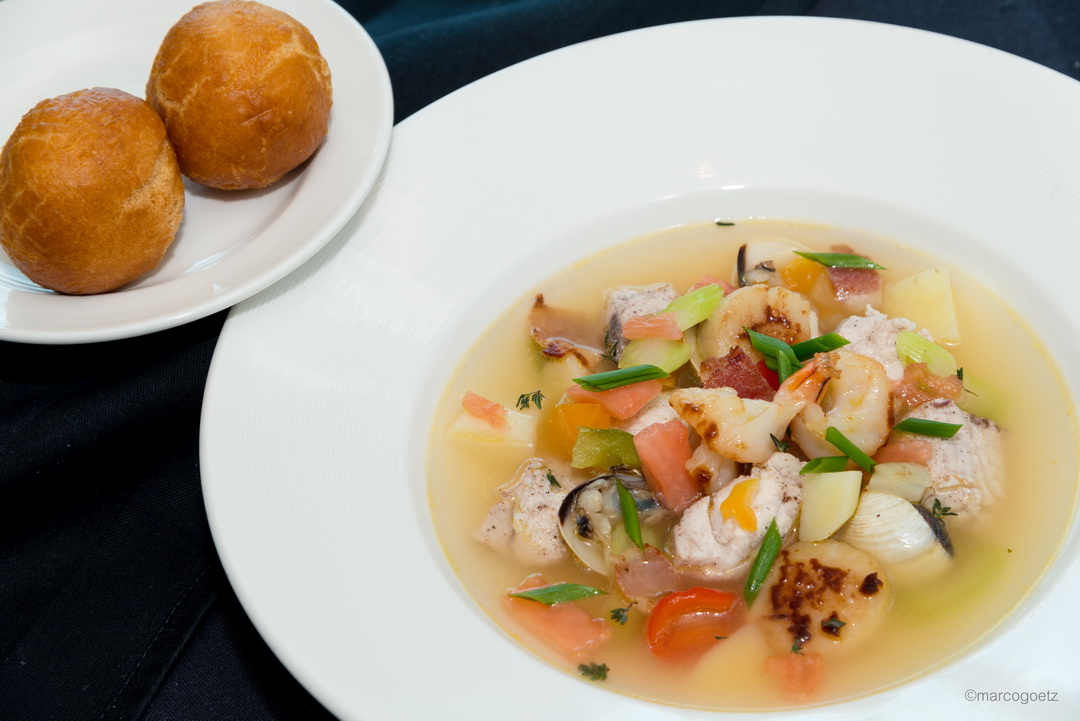 BAHAMIAN FISH STEW WITH JOHNNYCAKES