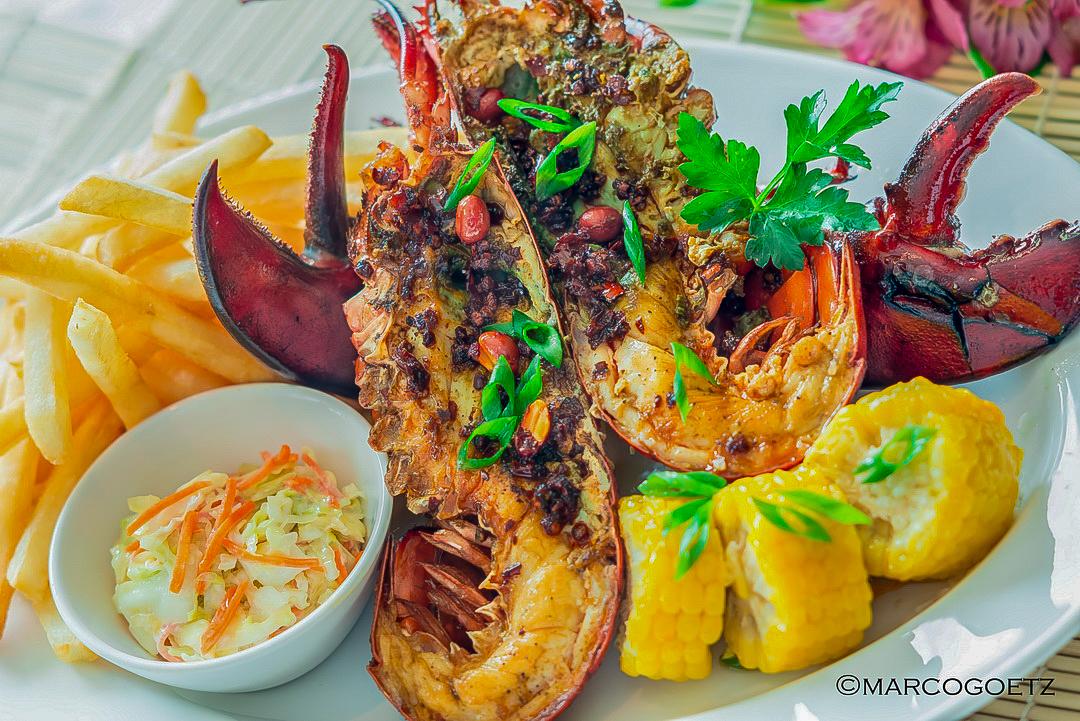 WHOLE GRILLED LOBSTER WITH SPICY SAUCE